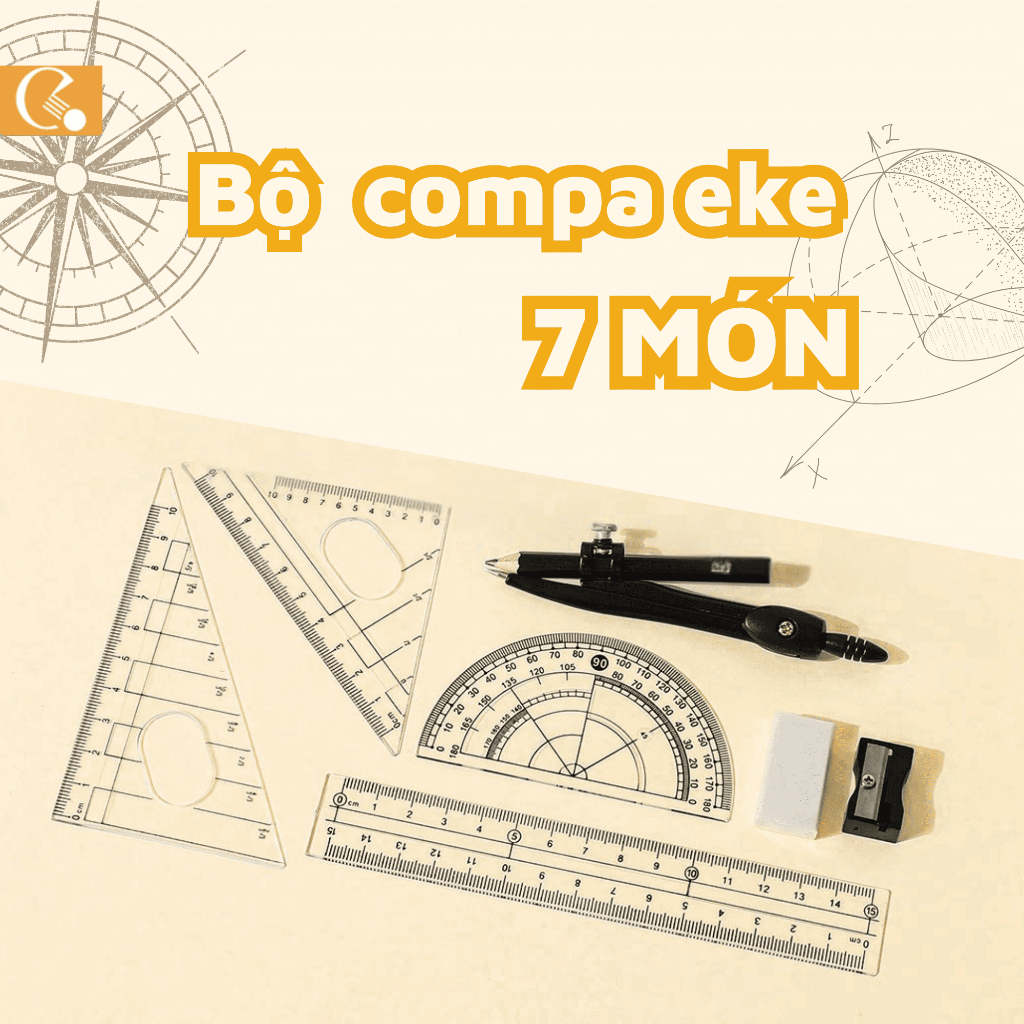 Bộ Compa Eke 7 Món SR-2030 Cao Cấp – Bộ Dụng Cụ Toán Học Đầy Đủ Thước ...