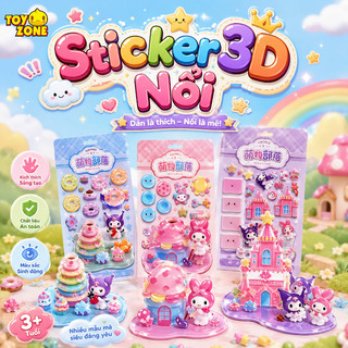 Sticker Nổi 3D Pha Lê Dạ Quang Phát Sáng Hình Thỏ Hồng, Kitty Đáng Yêu - Miếng Dán Decor Trang Trí Laptop, Sách Vở Cute