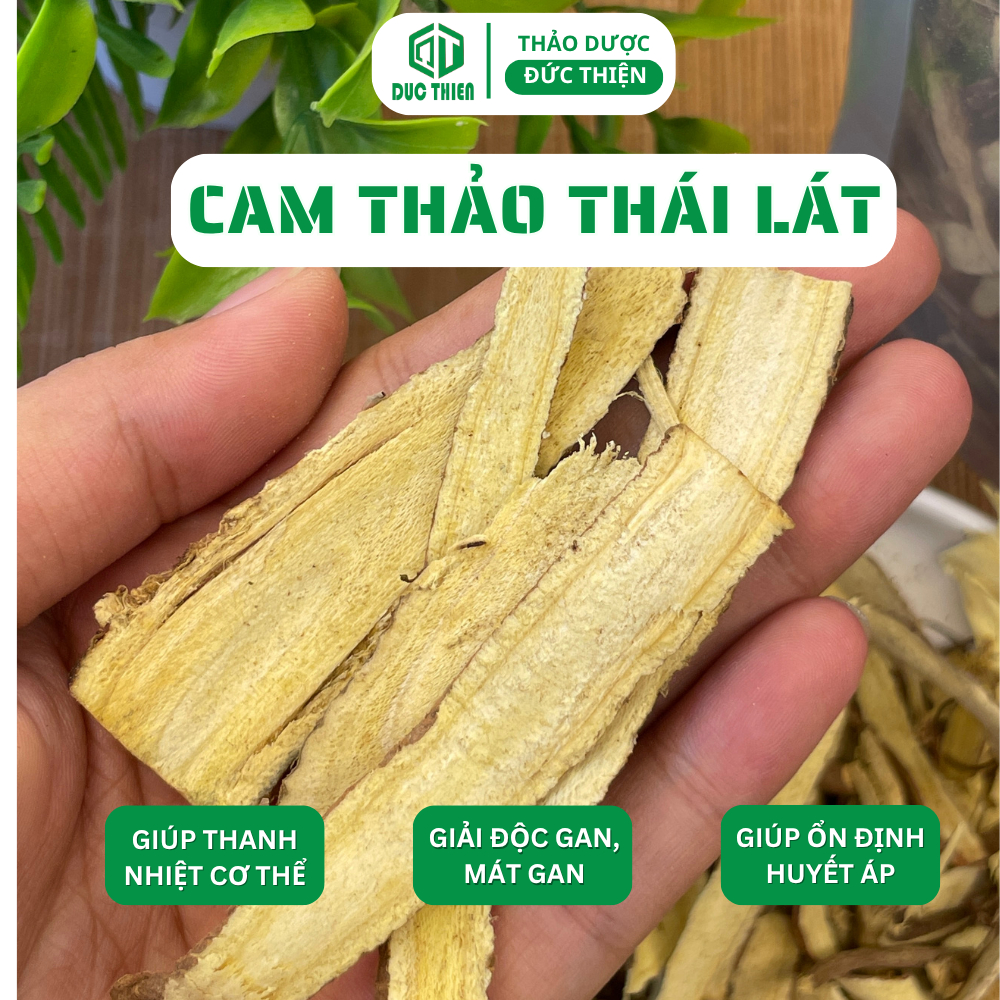 250g, 500g Cam Thảo Thái Lát Loại 1 Đức Thiện (Khô, Sạch, Thơm) - Cải Thiện Viem Họng, Ngừa Sâu Răng