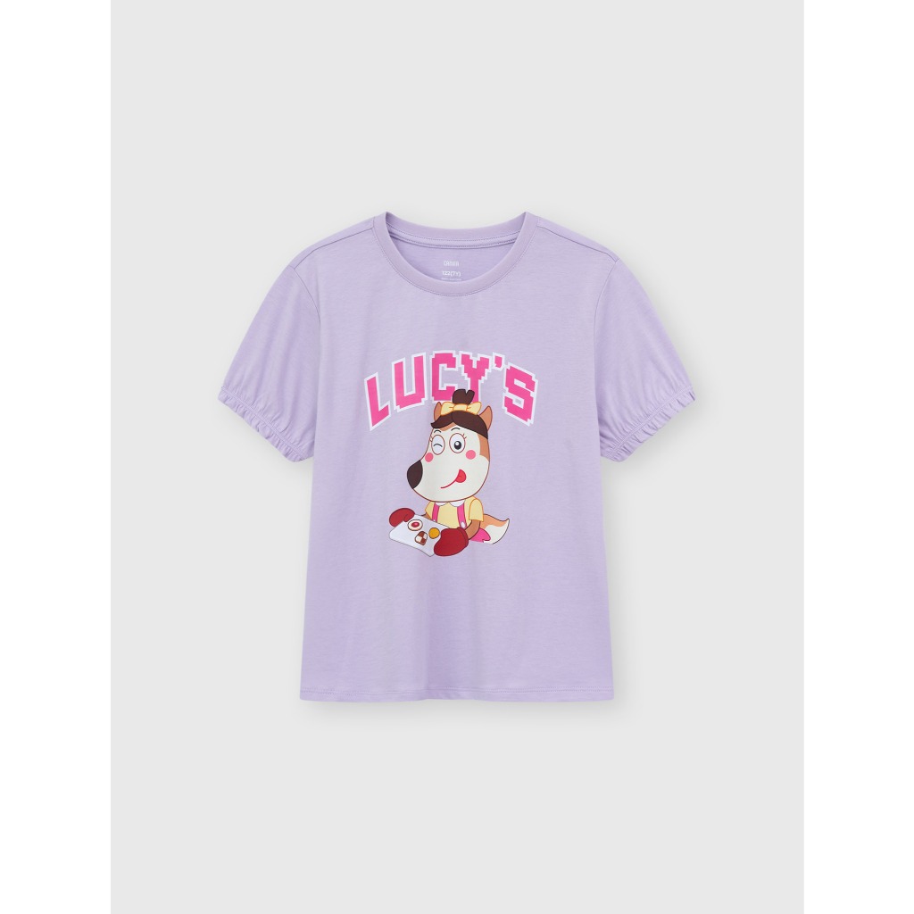 Bộ quần áo bé gái CANIFA mặc nhà chất liệu cotton mềm mát đạt chuẩn OEKO-TEX in hình Wolfoo 1LS26S011