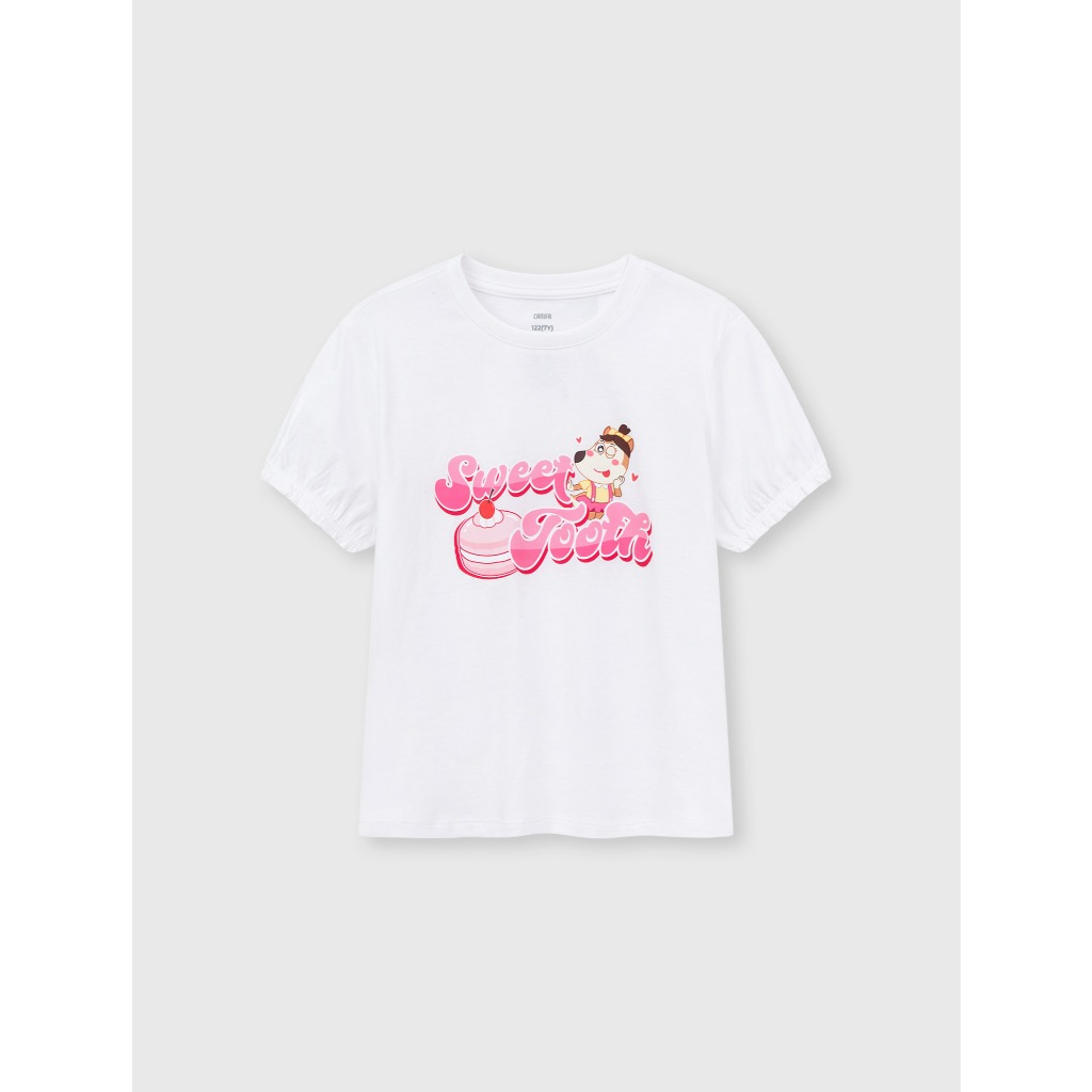 Bộ quần áo bé gái CANIFA mặc nhà chất liệu cotton mềm mát đạt chuẩn OEKO-TEX in hình Wolfoo 1LS26S011