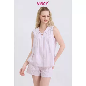 BSK13W5K01-BỘ SHORT KATE VỚI THIẾT KẾ CỔ SEN ĐÍNH NƠ NHẸ NHÀNG, NỮ TÍNH CÙNG CHẤT LIỆU MỀM MẠI, THOÁNG MÁT MANG LẠI CẢM
