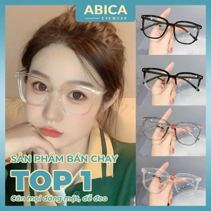 Kính mắt nữ nam mắt kính không độ gọng kính cận phom vuông không độ chống ánh sáng xanh và tia UV ABICA 072