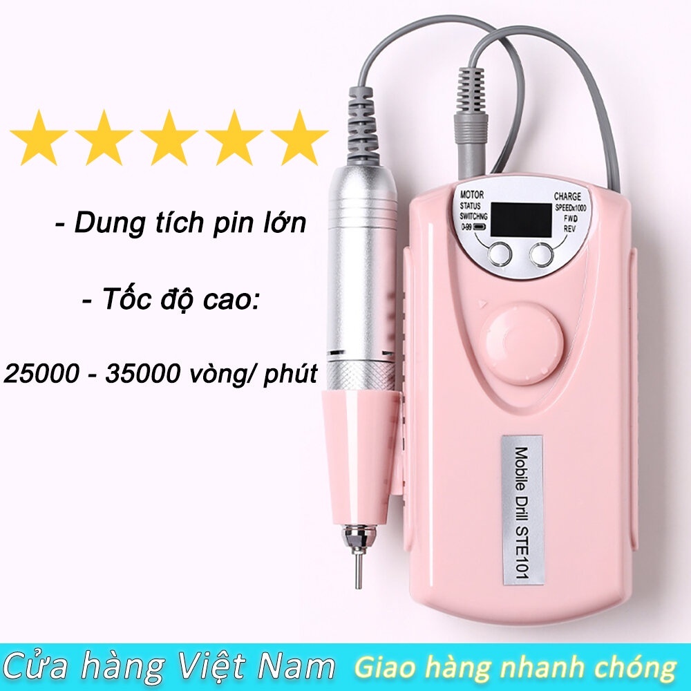 [Có hàng, giao hàng nhanh] Máy mài móng tay điện cầm tay với đầy đủ phụ kiện spa, gồm 6 phụ kiện