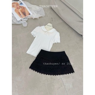 Chân Váy Ren Ngắn Basic Cạp Cao QCCC Cao Cấp