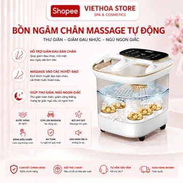 Máy Ngâm Chân Tự Động | Bồn Ngâm Chân Có Vòi Phun Nước Con Lăn Massage Chân | Chăm Sóc Sức Khỏe Gia Đình