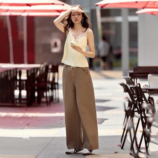 CARA Quần jean dài nữ Lista ống suông đơn giản năng động