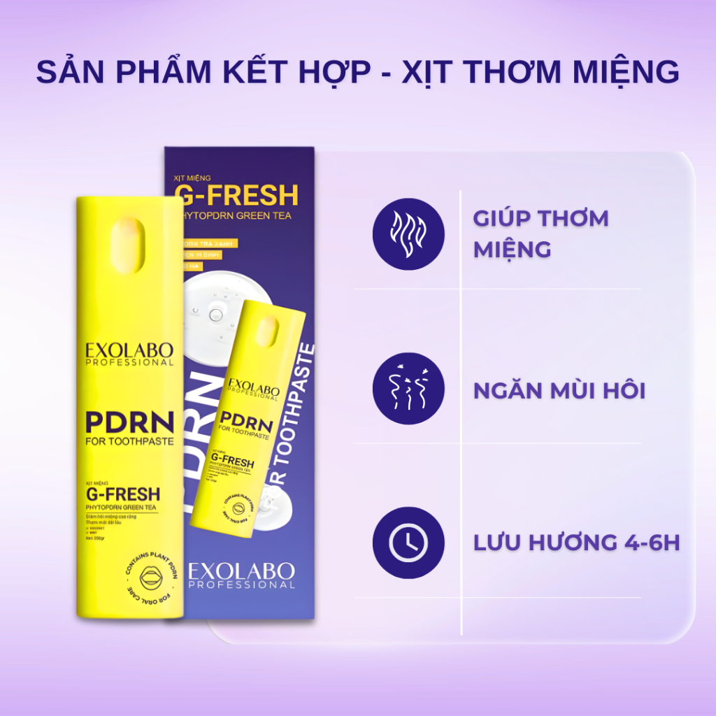 [EXOLABO] Xịt Thơm Miệng G-FRESH - Hương vị thơm mát, NGĂN MÙI HÔI, LƯU HƯƠNG 4–6 GIỜ, Nhỏ gọn dễ mang theo.
