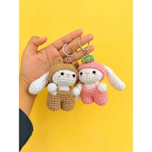 Móc khóa len mini thỏ tai dài handmade sản phẩm thủ công móc khóa handmade #handmade