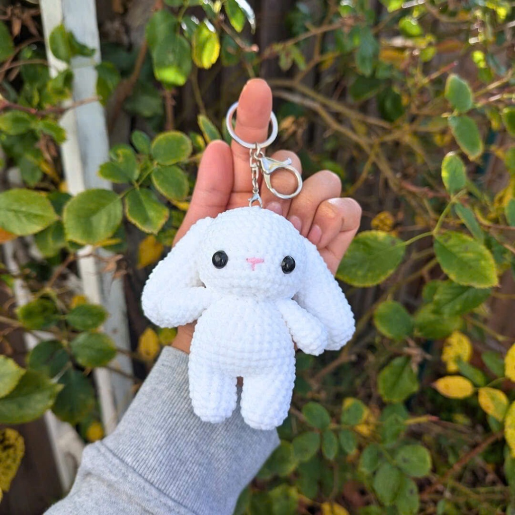 Móc khóa len mini thỏ tai dài handmade sản phẩm thủ công móc khóa handmade #handmade