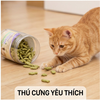 Bánh Thưởng Cỏ Mèo Giảm Búi Lông 600g(200g×3 lọ) | Giàu Vitamin, Hỗ Trợ Đào Thải Lông