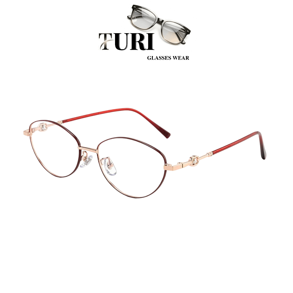 Kính thời trang giả cận form oval trẻ trung năng động chống tia UV 0592