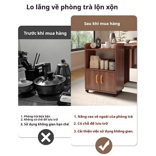 NIDO Tủ Trà Di Động Có Bánh Xe, Xe Đẩy Trà Đồ Uống Đa Năng Cho Phòng Khách Văn Phòng