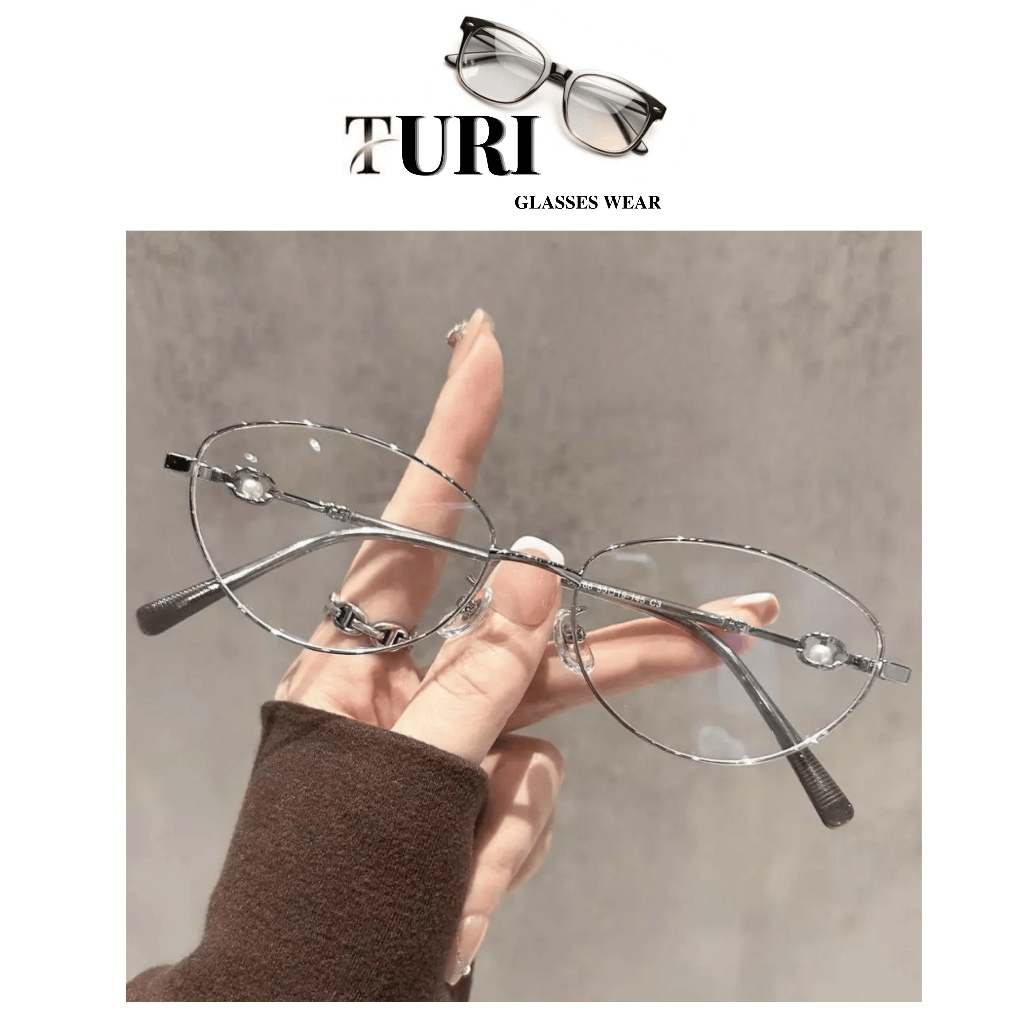 Kính thời trang giả cận form oval trẻ trung năng động chống tia UV 0592