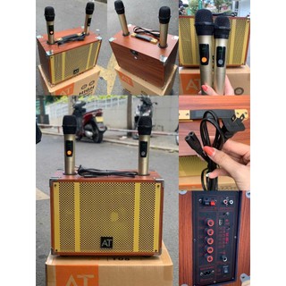 Loa Karaoke Xách Tay AT T8 Âm Thanh Vòm Sống Động, Thiết Kế Di Động, Dạng Xách Tay Dễ Dàng, 2 Míc Hát Nhẹ Chống Hú