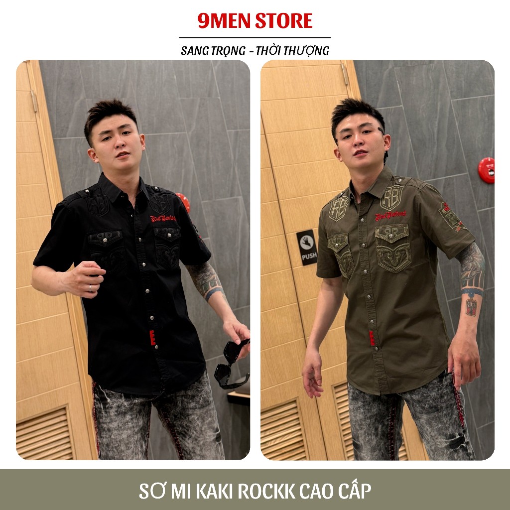 Sơ Mi Classic Nam Cao Cấp Thêu Họa Tiết Sư Tử Chỉ Ẩn - Vải Kaki Tôn Dáng, Cúc Kim Loại Đẳng Cấp 031