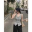 TRIANGLE - Hey Top (Cân nhắc kỹ, return is not welcomed) Áo cổ yếm chất cotton lụa thoáng mát, style Hàn Quốc