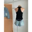 TRIANGLE - Hey Top (Cân nhắc kỹ, return is not welcomed) Áo cổ yếm chất cotton lụa thoáng mát, style Hàn Quốc