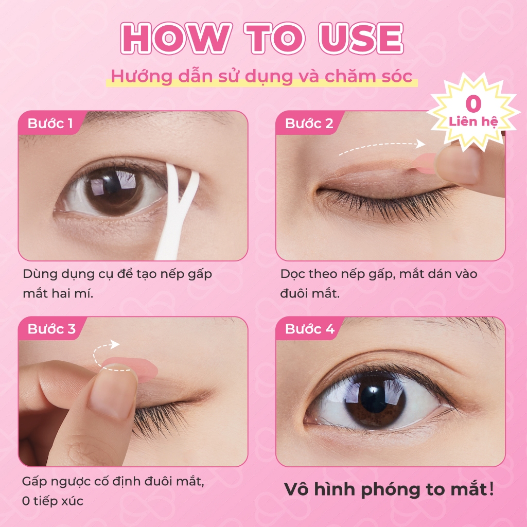Miếng Dán Kích Mí BLJ Có Tay Cầm Dễ Dán Không Cần Dụng Cụ - Miếng Kích Mí Tạo Mí Tự Nhiên, Bám Chắc, Không Lộ Keo
