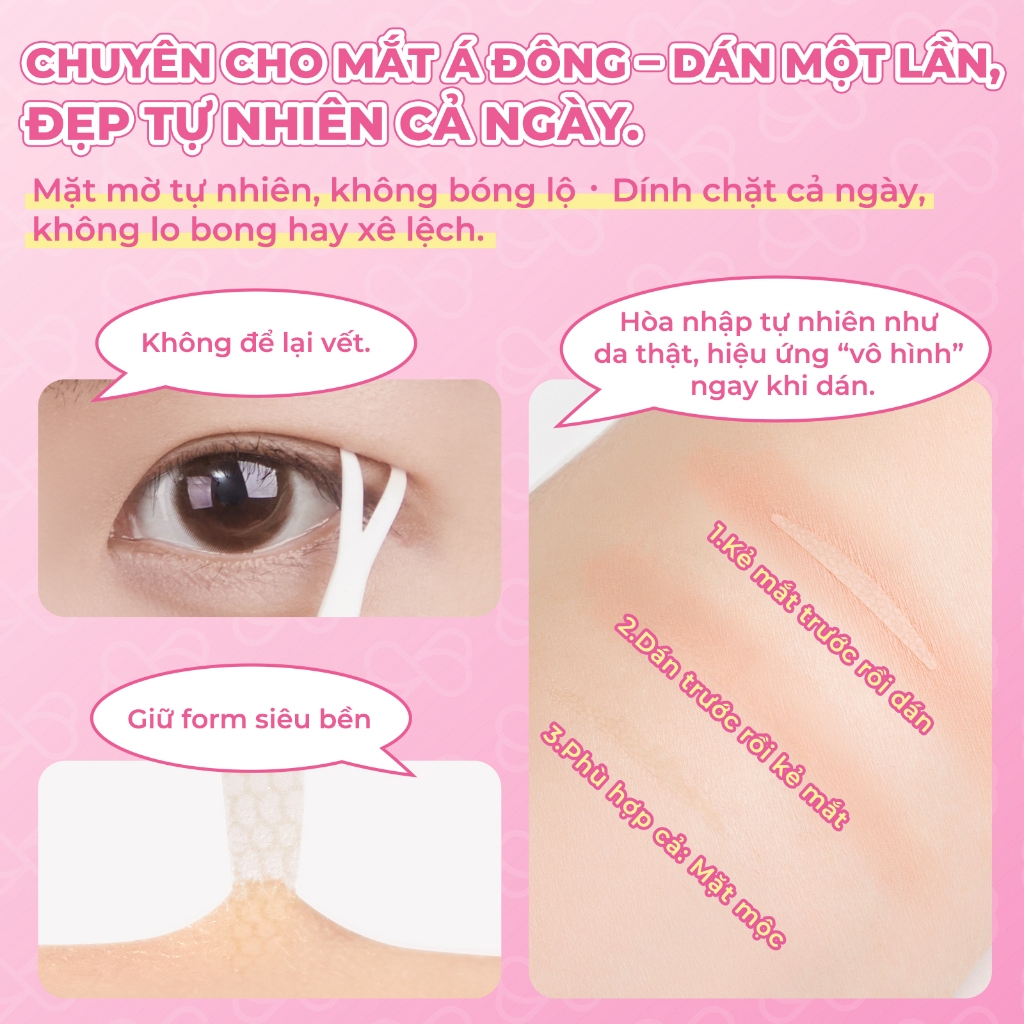 Miếng Dán Kích Mí BLJ Có Tay Cầm Dễ Dán Không Cần Dụng Cụ - Miếng Kích Mí Tạo Mí Tự Nhiên, Bám Chắc, Không Lộ Keo