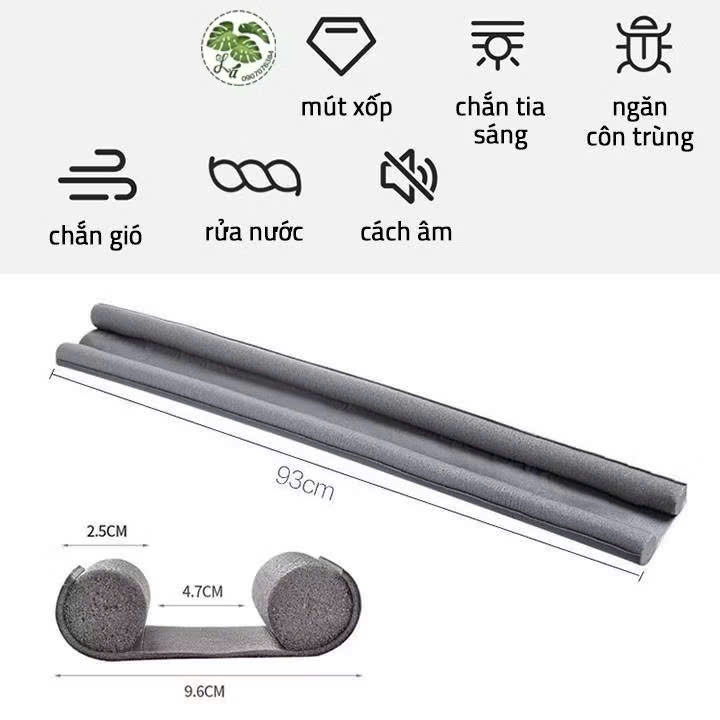Thanh Chắn Cửa Xốp 93cm Chặn Gió Điều Hòa Ngăn Côn Trùng Bụi Bẩn Giảm Tiếng Ồn Tiết Kiệm Năng Lượng