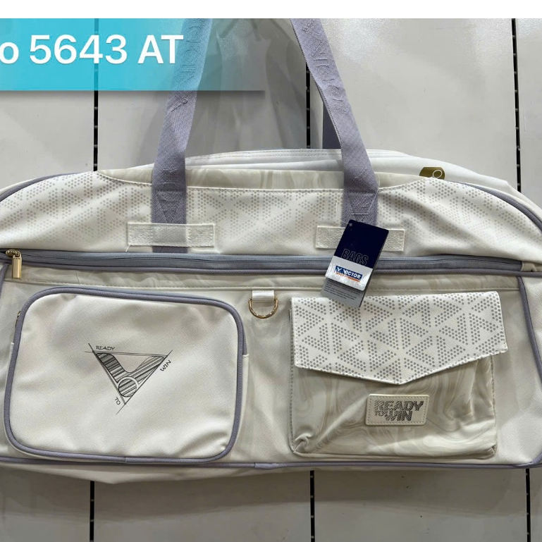 Bao vợt cầu lông Victor BR5643 AM, thiết kế 03 ngăn đựng đồ, 2 màu trắng tím, xanh nổi bật - HVShop