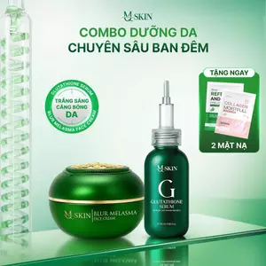 COMBO DƯỠNG DA BAN ĐÊM CĂNG BÓNG VÀ TRẮNG SÁNG ( SERUM GLUTATHIONE VÀ KEM DƯỠNG BLUR MELASMA )