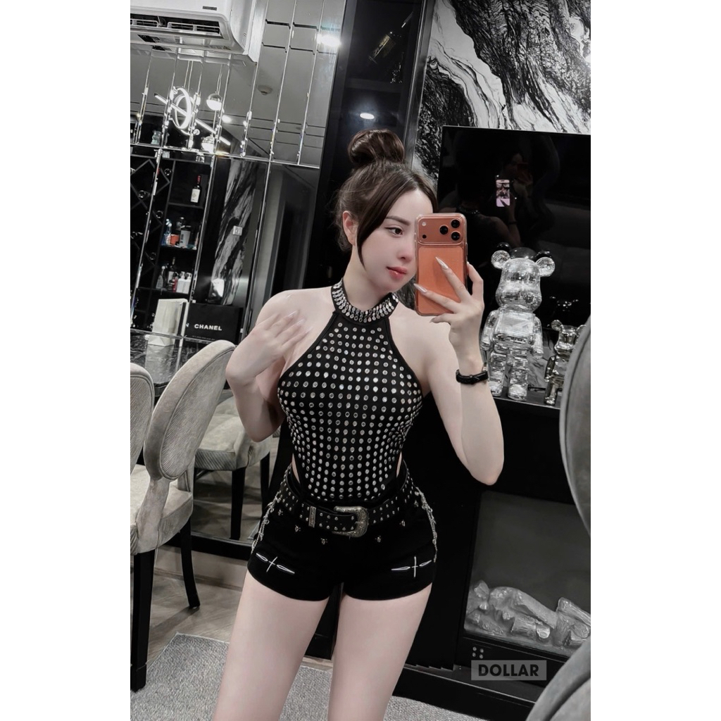 Áo kim sa yếm đá mới về  Free size / 12317