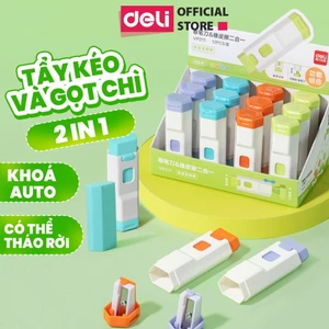 Tẩy Kéo Và Gọt Chì 2 Trong 1 Deli 4 Màu Cực Xinh Đồ Dùng Học Tập 2in1 Vô Cùng Tiện Lợi Cho Học Sinh
