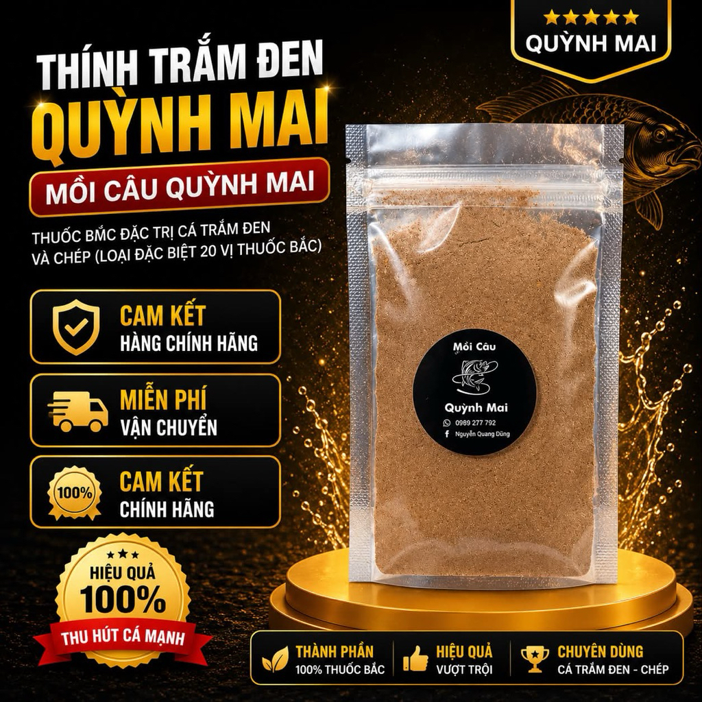 GÓI THÍNH TRẮM ĐEN VIP 2 THUỐC BẮC THƠM CHUYÊN CÁ MỚI
