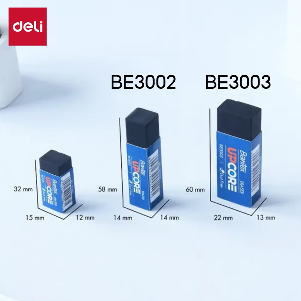 Gôm tẩy đen/trắng Deli Bantex Upcore- Tẩy ít vụn sạch nhanh mềm mại cho học sinh văn phòng vẽ sketch