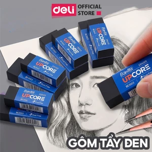 Gôm tẩy đen/trắng Deli Bantex Upcore- Tẩy ít vụn sạch nhanh mềm mại cho học sinh văn phòng vẽ sketch
