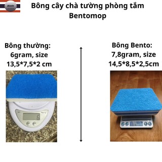 Bentomop - Bàn Chải Bồn Tắm, kê tắm, Phòng Tắm, Bàn Chải Cọ Rửa Sàn Nhà Tắm Tay Cầm Dài - Tặng 1 bộ 1 móc treo