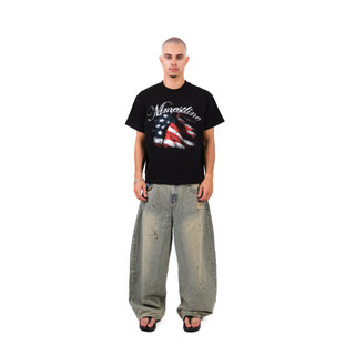 Áo thun MMESTLINE "USA VINTAGE" form Boxy chất liệu Premium Cotton in lụa Trame nổi và chìm