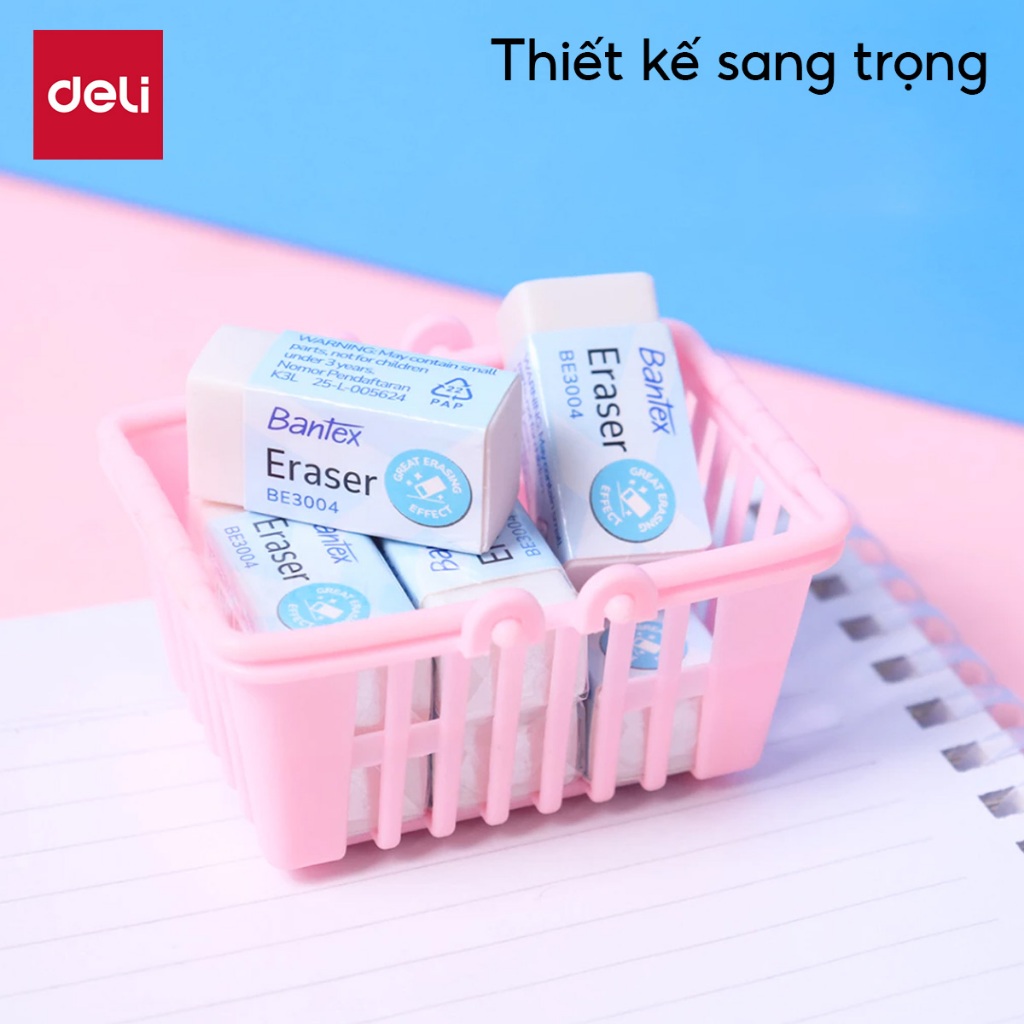 Gôm tẩy đen/trắng Deli Bantex Upcore- Tẩy ít vụn sạch nhanh mềm mại cho học sinh văn phòng vẽ sketch