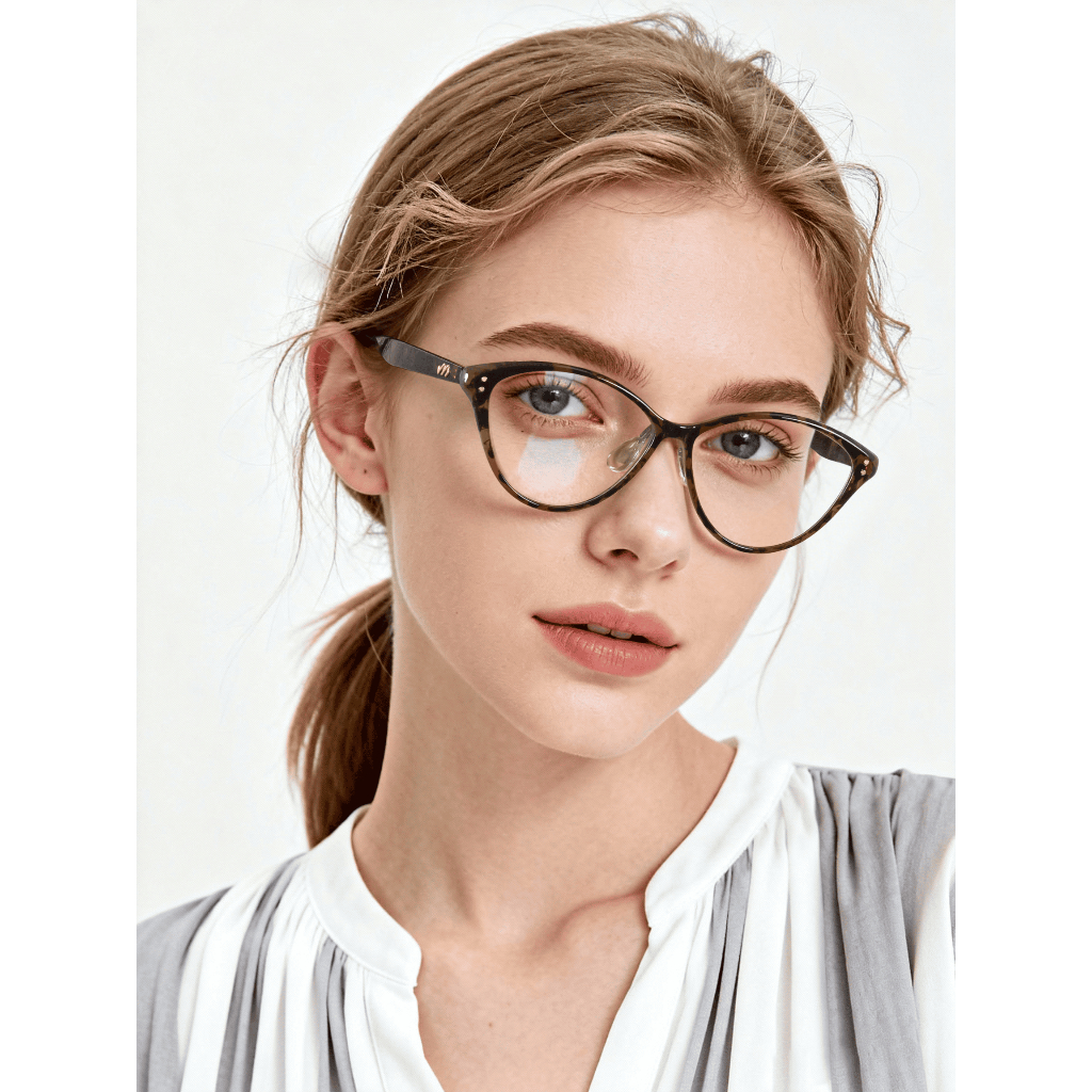 Kính mắt mèo nữ gọng TR90 đổi màu chống ánh sáng xanh chống tia UV thời trang đi chơi đi học 11517