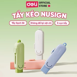 Gôm Tẩy Kéo Deli Nusign Chính Hãng Tặng Kèm 2 Lõi - Tẩy Không Vụn, Không Rách Giấy Tiện Dụng Cho Học Sinh Sinh Viên