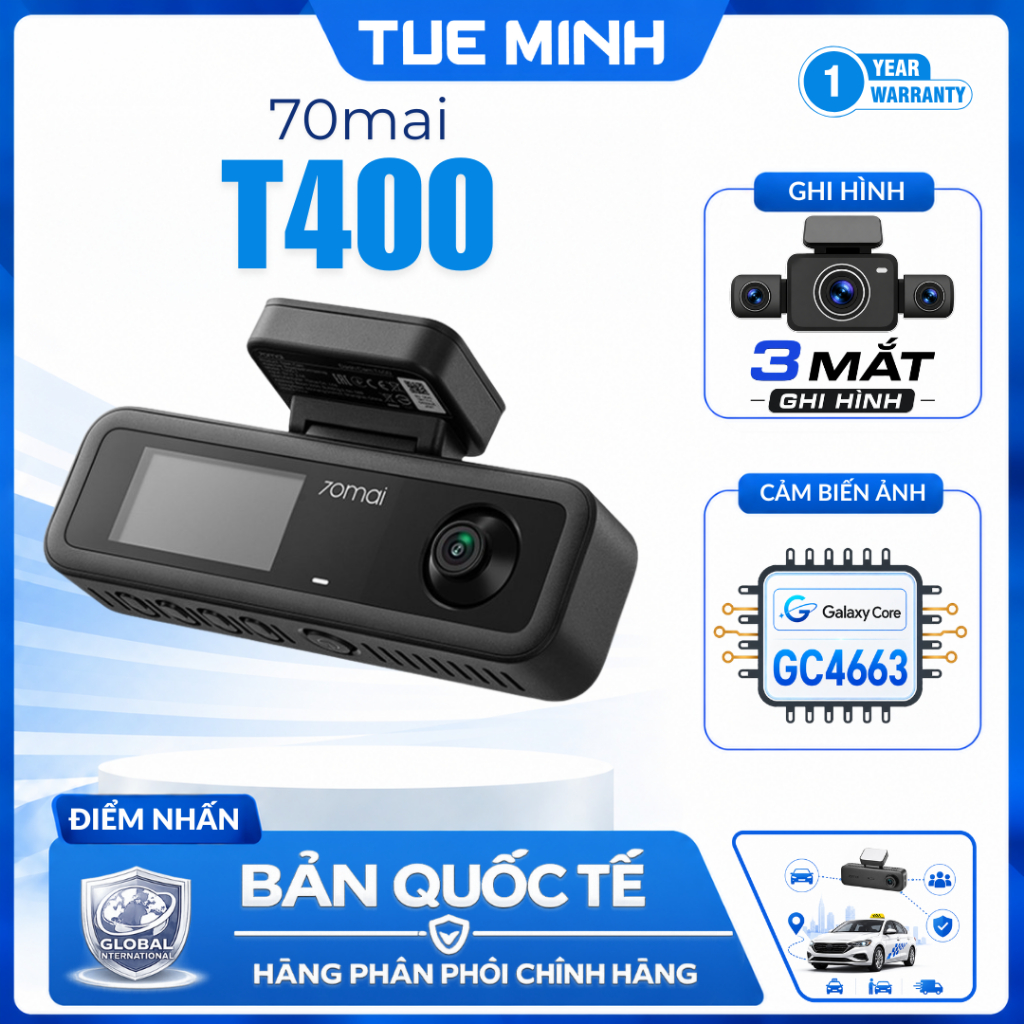 Camera hành trình ô tô 70mai T400 03 mắt - Chính hãng phân phối
