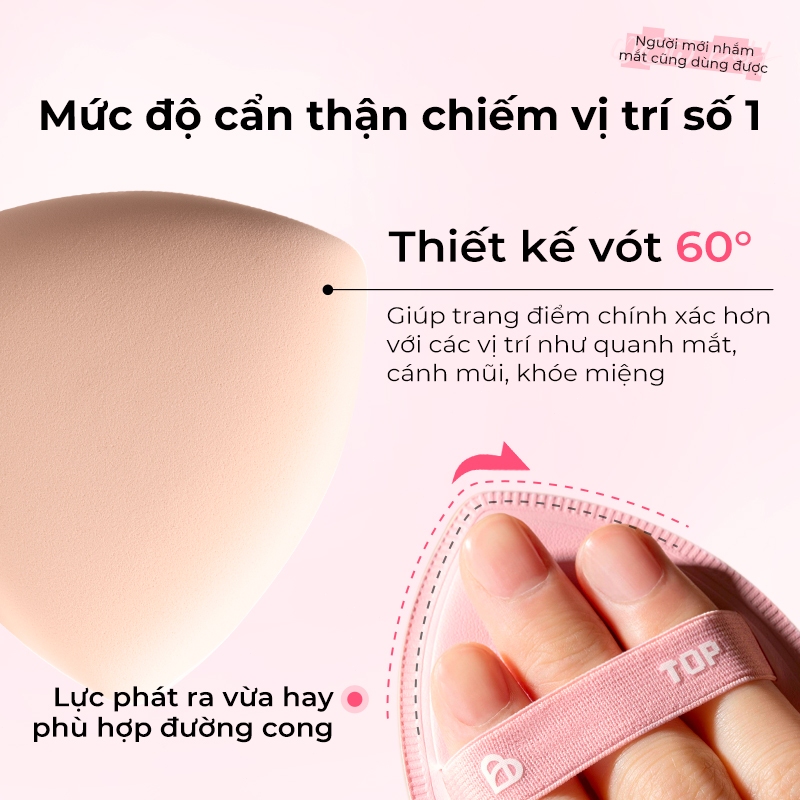 BLJ Bộ bông mút trang điểm A++ Mềm Mại Đàn Hồi Cao Tặng Kèm Hộp Đựng