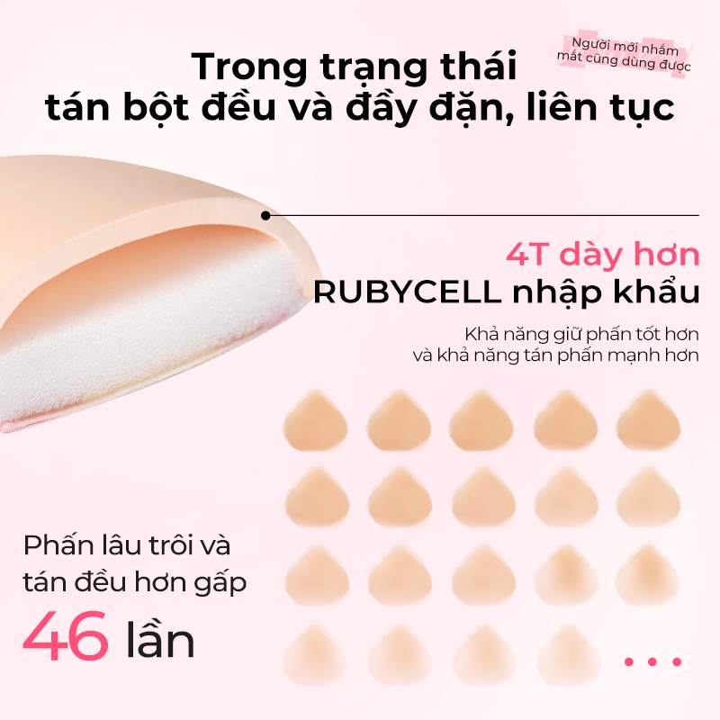 BLJ Bộ bông mút trang điểm A++ Mềm Mại Đàn Hồi Cao Tặng Kèm Hộp Đựng