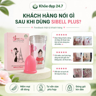 Cốc nguyệt san Sibell Plus Chất Liệu Silicon y tế kèm cốc tiệt trùng, túi đựng