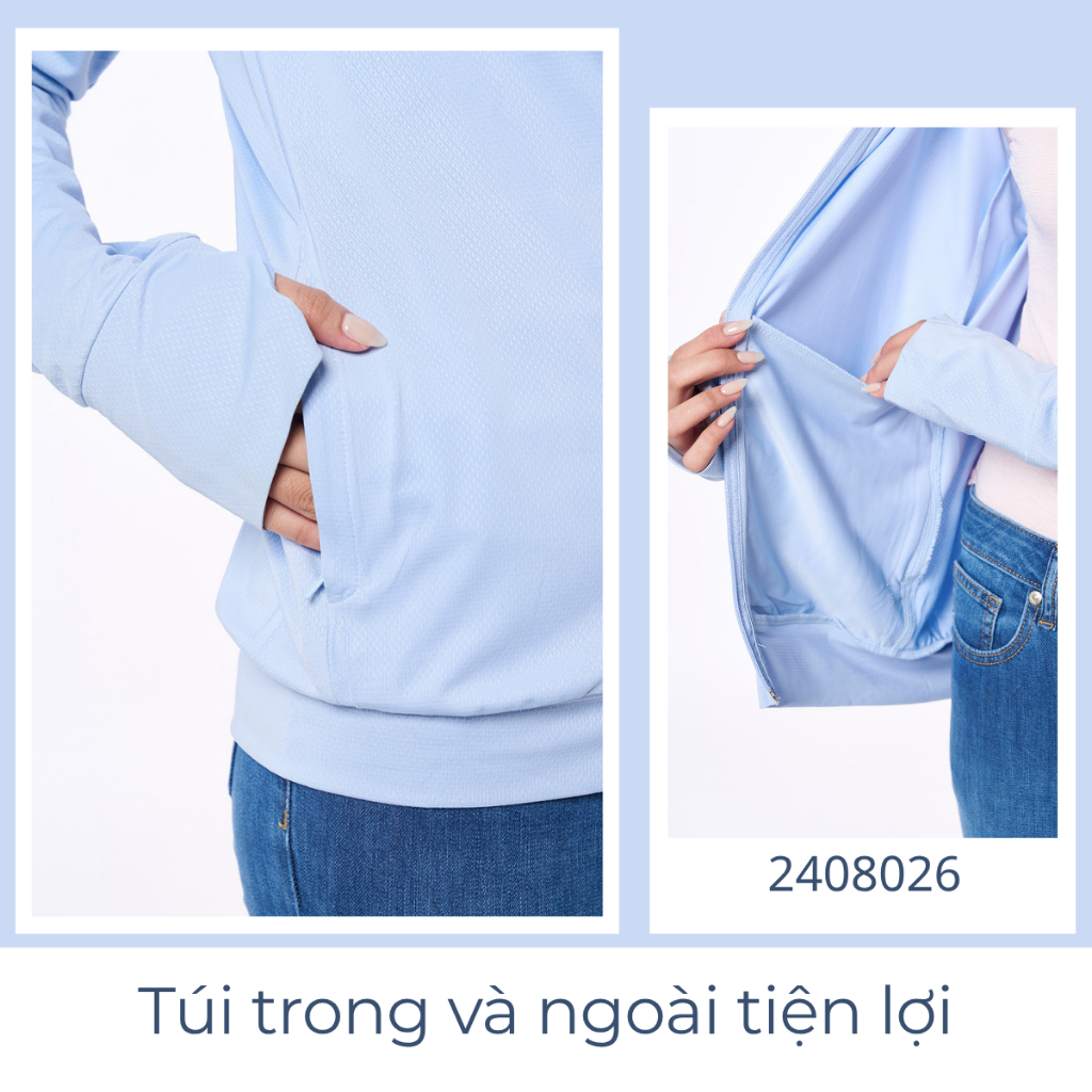 Áo Chống Nắng Nữ Chống Tia UV Vải Pique Thoáng Mát Nhiều Màu 2408026