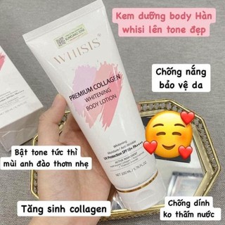 [Chính hãng] Dưỡng Trắng Body Whisis - Kem Nâng Tone Ban Ngày Whitening Body Lotion SPF50+ PA++++ 200ml Heri Skin