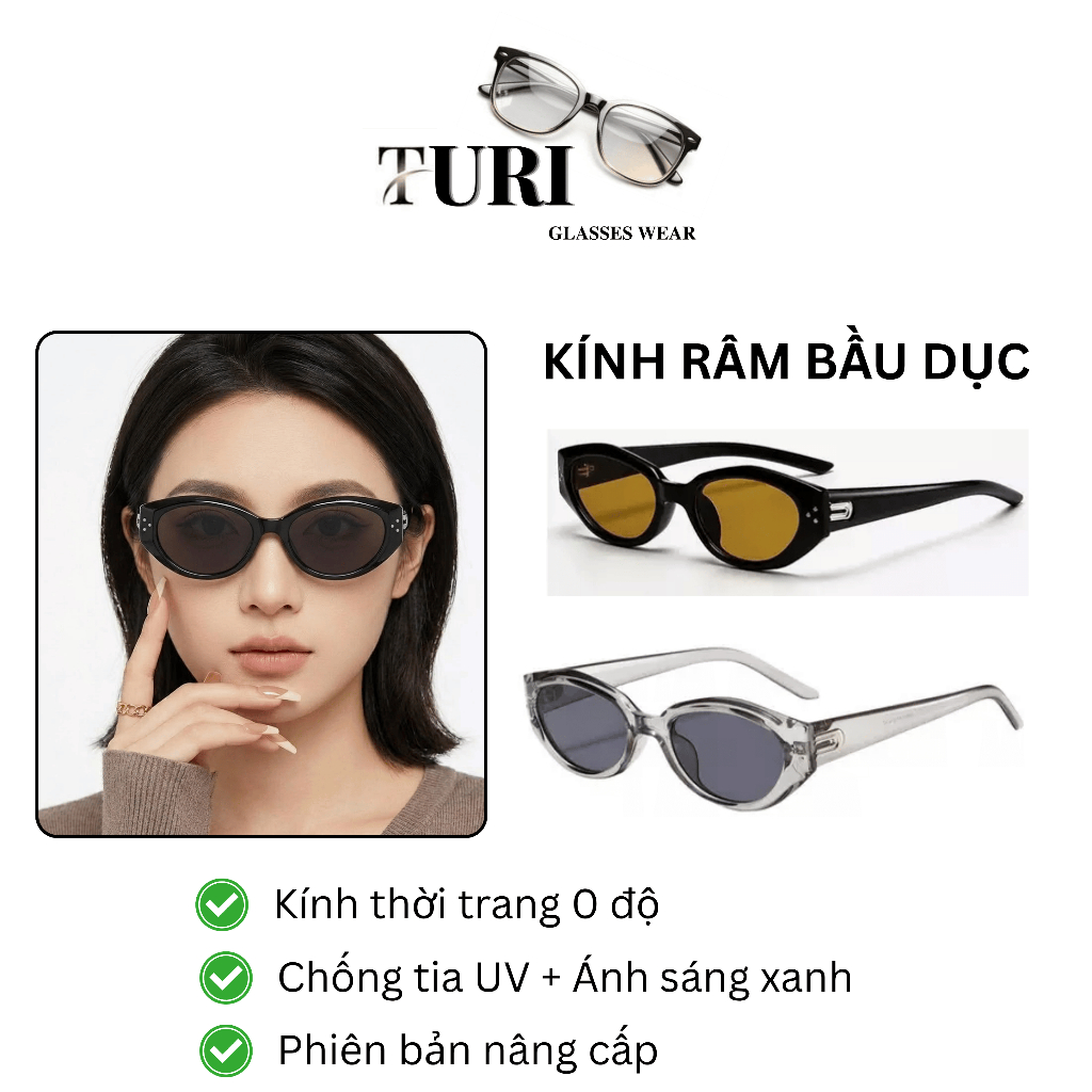 Kính mát form mắt mèo nam nữ phù hợp mang chống nắng hằng ngày và đi du lịch 3242