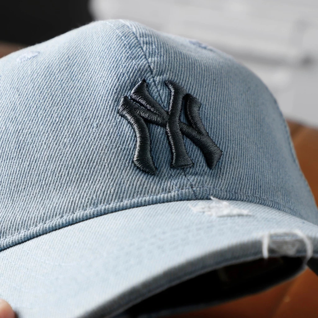 (NEW) Mũ lưỡi trai, nón kết NY MLB phối vải jeans đẹp Form chuẩn (Ảnh thật)