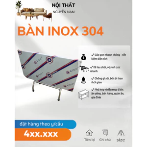 BÀN INOX 304 CHỮ NHẬT XẾP GỌN – CHẮC CHẮN, TIỆN LỢI