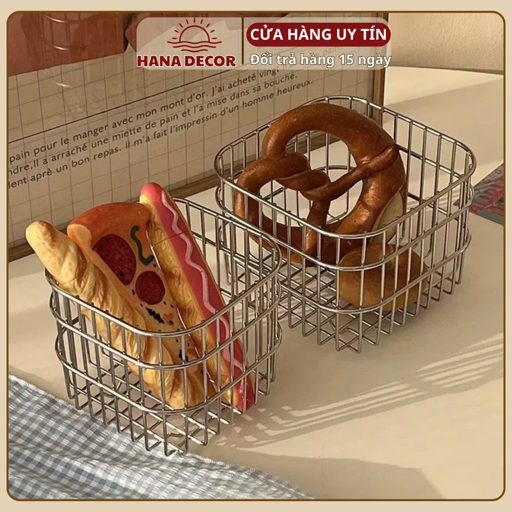 Rổ Sắt Đựng Đồ Cọ Makeup Trang Điểm Chụp ảnh sản phẩm HANA DECOR