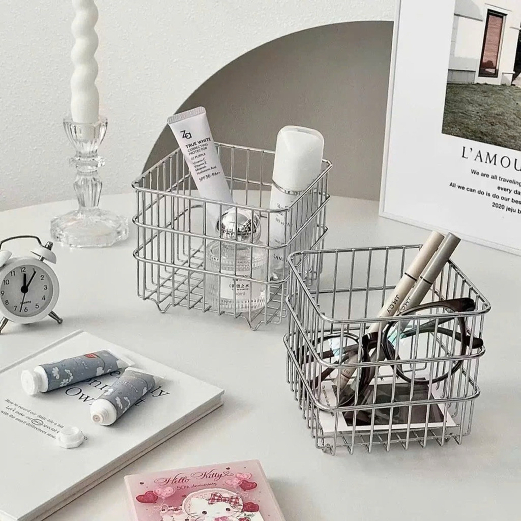 Rổ Sắt Đựng Đồ Cọ Makeup Trang Điểm Chụp ảnh sản phẩm HANA DECOR | BigBuy360 - bigbuy360.vn