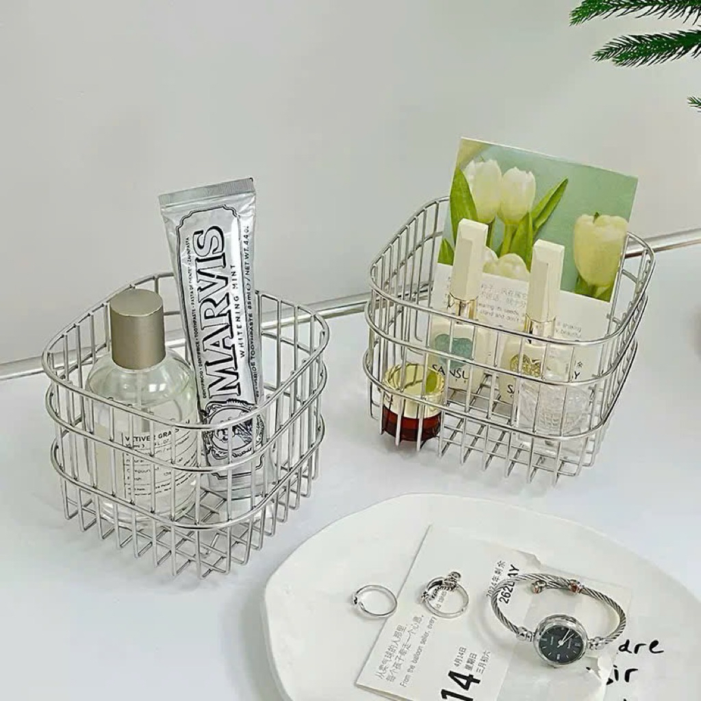 Rổ Sắt Đựng Đồ Cọ Makeup Trang Điểm Chụp ảnh sản phẩm HANA DECOR | BigBuy360 - bigbuy360.vn