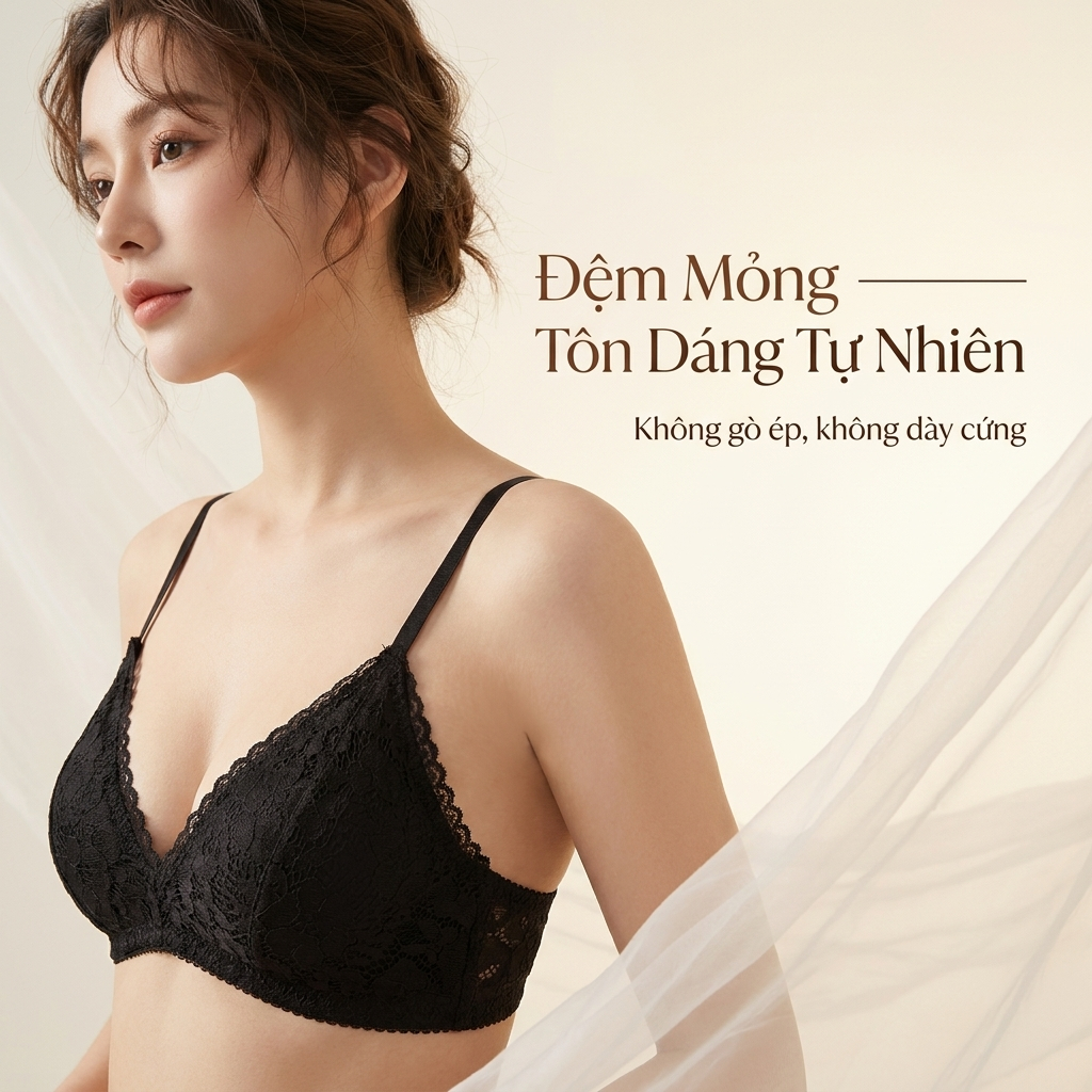 Áo lót Vanvene, áo ngực nữ BR304 ren không gọng, áo lót nữ mút mỏng có thể tháo rời mềm mại thoáng khí | BigBuy360 - bigbuy360.vn